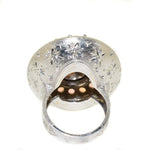 18kt white gold opal and diamond cocktail ring