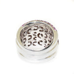 18kt white gold pink sapphire pave-set fashion ring
