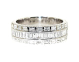 three row baguette diamond ring