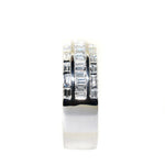18kt white gold three row baguette diamond ring