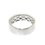 18kt white gold three row baguette diamond ring
