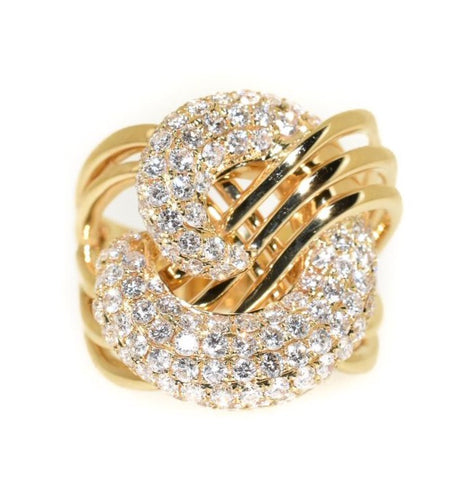 yellow gold diamond loop ring