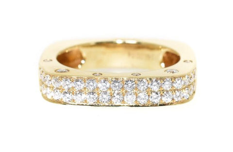 yellow gold diamond square ring