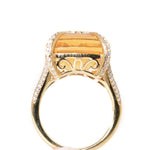 18kt yellow gold citrine and diamond statement ring
