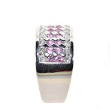 14kt white gold pink sapphire and diamond band