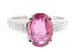 pink sapphire and diamond platinum ring