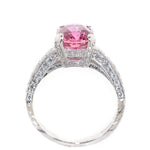 platinum pink sapphire and diamond ring