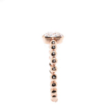 14kt rose gold beaded diamond pave ring