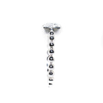 14kt white gold beaded diamond pave ring