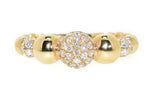 Yellow Gold Graduated Bead Diamond Ring