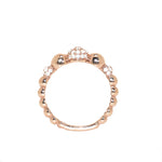 14kt Rose Gold Graduated Bead Diamond Ring