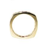 18kt Yellow Gold Ruby & Diamond Sqaure Eternity Ring