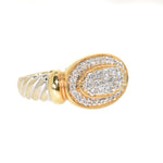 18kt Two Tone Diamond Cable Ring