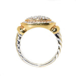 18kt Two Tone Diamond Cable Ring