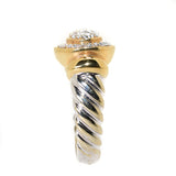 18kt Two Tone Diamond Cable Ring