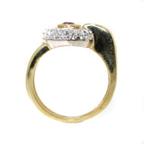18kt Yellow Gold Ruby & Diamond Fashion Ring