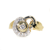 18kt Two Tone Diamond Lock Ring