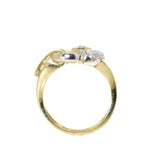 18kt Two Tone Diamond Lock Ring
