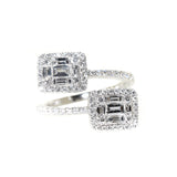 18kt White Gold Diamond Bypass Ring