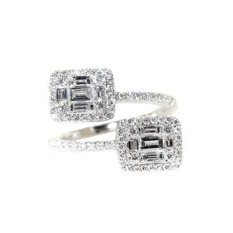 18kt White Gold Diamond Bypass Ring