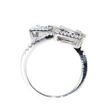 18kt White Gold Diamond Bypass Ring