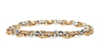 yellow gold and white gold Italian link bracelet