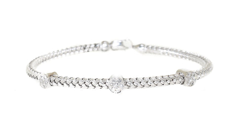 14kt White Gold Stackable Diamond Bracelet