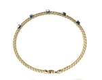 yellow gold woven diamond stackable bracelet