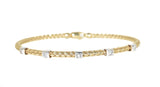 yellow gold woven diamond stackable bracelet