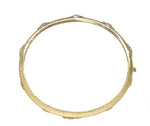 yellow gold hand engraved Florentine stackable diamond bangle bracelet