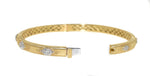 yellow gold hand engraved Florentine stackable diamond bangle bracelet