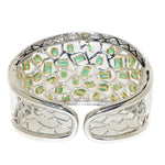 two tone emerald and diamond cuff bracelet