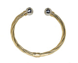 yellow gold and white gold twisted cuff bracelet 