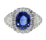 blue sapphire and diamond ring