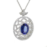 White Gold Tanzanite & Diamond Pendant