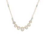 yellow gold diamond halo fashion necklace
