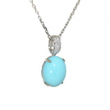 white gold turquoise and diamond pendant