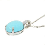white gold turquoise and diamond pendant