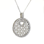 white gold diamond circle pendant