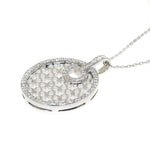 white gold diamond circle pendant