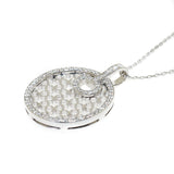 white gold diamond circle pendant