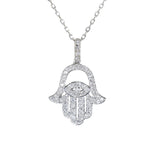 white gold diamond hand of god pendant