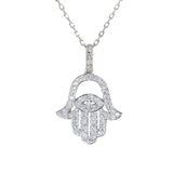 white gold diamond hand of god pendant