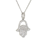 white gold diamond hand of god pendant