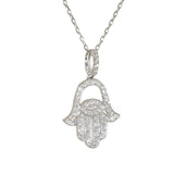 white gold diamond hand of god pendant