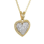 white gold and yellow gold diamond heart pendant