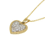 white gold and yellow gold diamond heart pendant