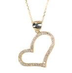 yellow gold diamond heart pendant