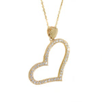 yellow gold diamond heart pendant