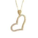 yellow gold diamond heart pendant